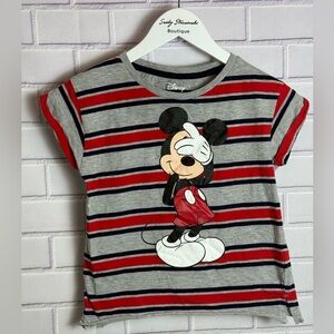 Disney Mickey Mouse Striped Tee Primark /Size US 4